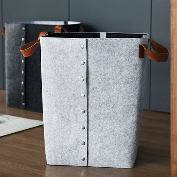 Filtopbevaringskurv med åbne knapper light gray