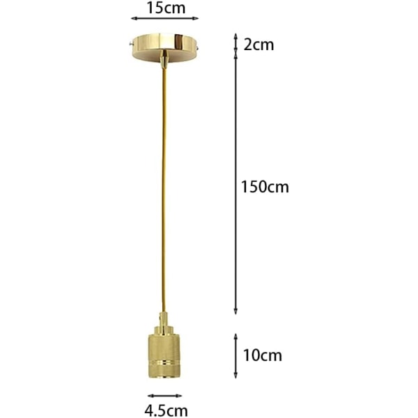 E27 Pendellampa Sockel Metall Pendel Rep 150CM Retro Hängande Lampa Koppar Kedja Mässing Färg Koppar itulär DIY Lampa Tillbehör Pendel