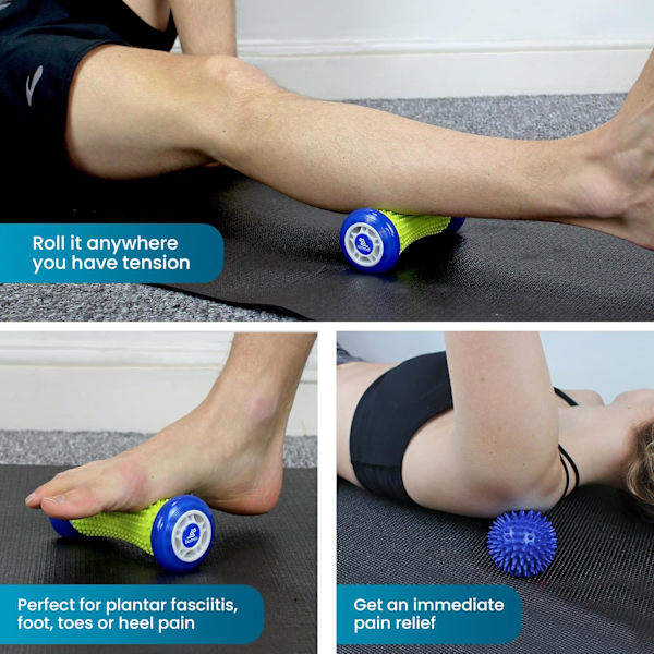 Fotmassage Rulle och Spikboll Set - Designad för att lindra stress och slappna av spända muskler