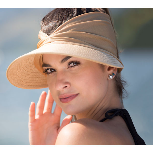 Visirhatt, solhatt dam solskydd strandhatt bred brätte solhatt med UV-skydd för sport golf tennis utomhus 56-65CM camel