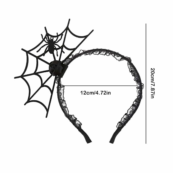 Halloween Edderkop Hårbøjle, Edderkop Pandebånd Halloween til Kvinder, Piger, Voksne Cosplay Djævel Pandebånd Edderkop Net Halloween Fest Hovedbeklædning