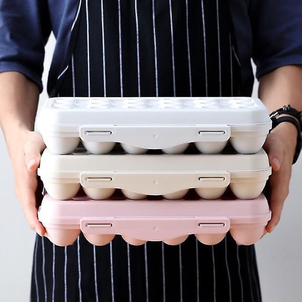 Egg Oppbevaringsboks, 2 stk Eggboks Kjøleskap, Plast Eggboks, Kjøleskap Egg Holder Skuffer, 12 Egg Oppbevaringsboks