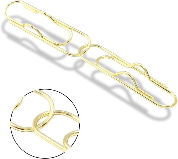 12 stk. Metal Pen Holder Clips til notesbog - Gyldne rustfrit stål Papirclips Multifunktionelle Pen Holders, Guld