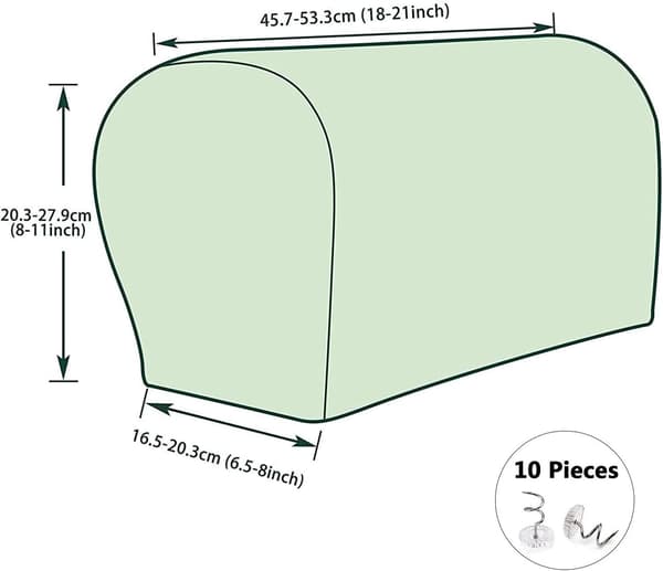 Jacquard Stretch Armstödsöverdrag, 1 Par Fåtöljöverdrag med Vridstift för Armar, Mjuk Polyester Armkappor Möbelskydd (Mörk Kaffe)