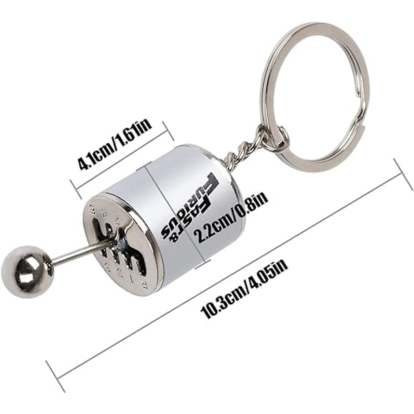 1 stk. bilskifter nøglering, kreativ automatisk gearskifter model nøglering, bilskift formet metalnøgleringe, mand nøglering biltilbehør (sliver)