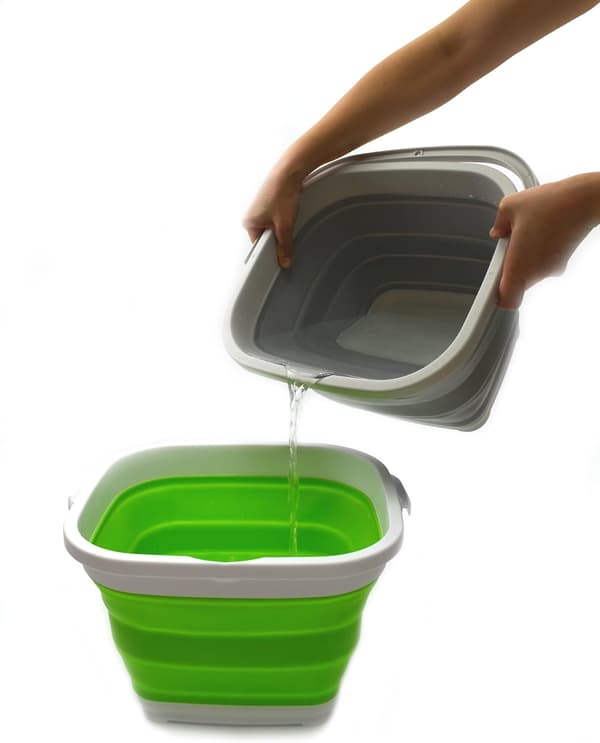 11L (2,9 gallon) hopfällbar rektangulär hink (1, grå)