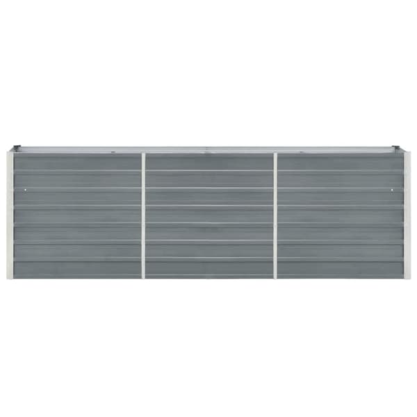 vidaXL Højbed galvaniseret stål 240x40x77 cm grå gray grå