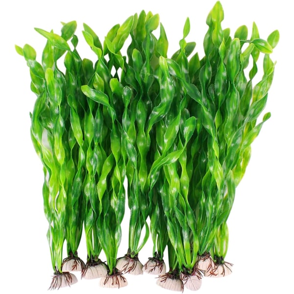 Aquarium Aquatic Plants, 10 Pieces Aquarium Decoration Artificial Aquarium Plant Decoration, Green Aquarium Plants