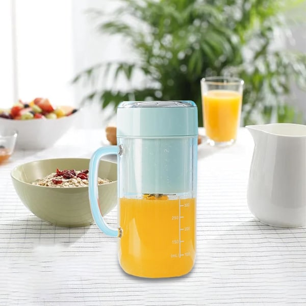 Elektrisk Juicer Cup Personlig Storlek Blender 330ml Juicer Blender Cup för Resor Hem Vattenmelon Grapefrukter Fruktjuice, Blå