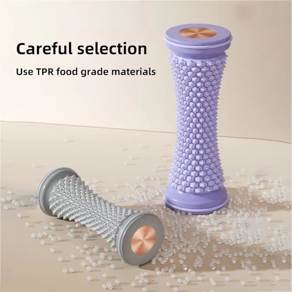 Fodrulle Massager til lindring af plantar fasciitis, manuel dybdevævs massager til cirkulation, refleksologi triggerpunkt terapi (grå)