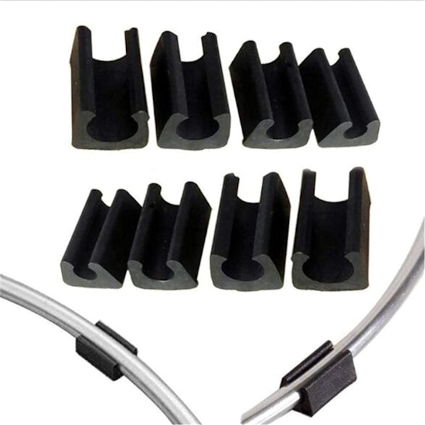 32 stk. stolben gliderrør endehætte bufferhætte stopper møbel gulvbeskytter U-form plastik stolkapper (10mm, sort) Black 10mm