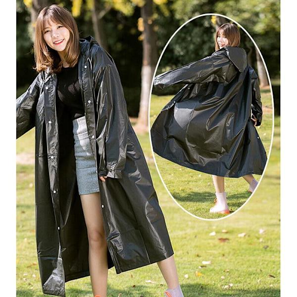 Vuxen Unisex Återanvändbar Vattentät Regnrock Bärbar Regnjacka Poncho för Utomhus 145* 70cm