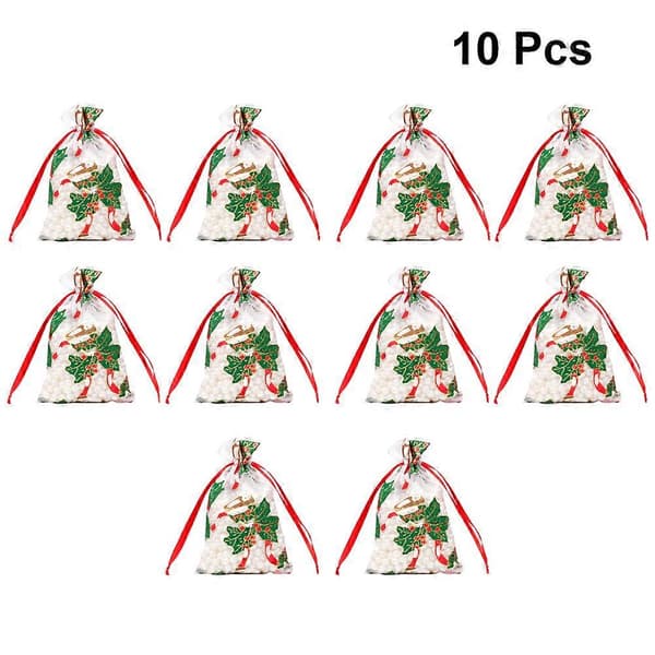 Förvaringspåse Julklappspåsar Dragskopåsar 10st Jul