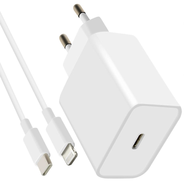 Ultra Rask 20W iPhone Lader USB-C til Lightning kabel