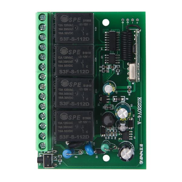 433MHz portåbningsfjernbetjening relæ, AC85-250V transceiver kit garageportfjernbetjening lavt strømforbrug til garageport