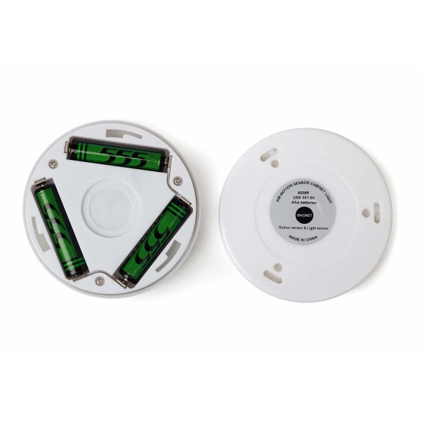 LED-nattlampa med rörelsesensor inomhus, LED-lampa batteridriven 3 m självhäftande för hall, kök, garderob (magnetisk (varmvit, 4-pack) white light