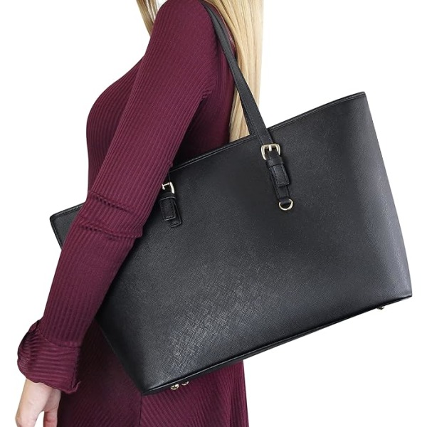 Kvinners shopper klassisk elegant håndveske håndveske svart