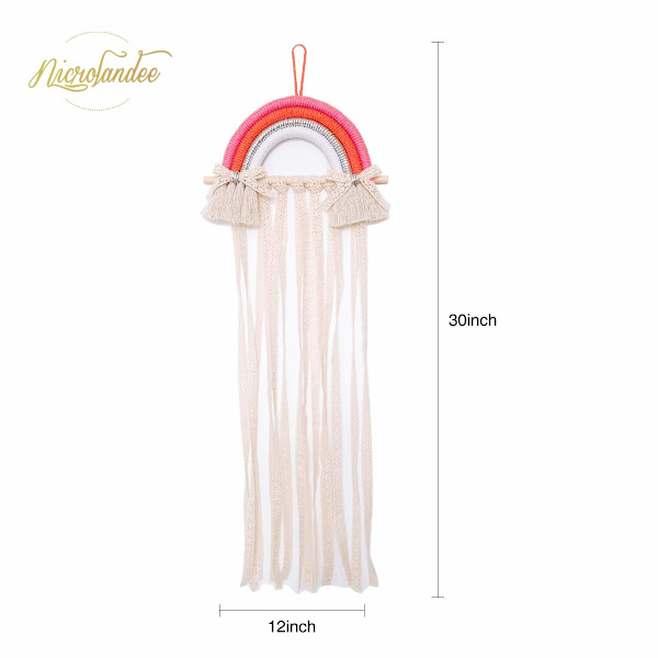 Regnbue Tassels Hår Bånd Holder Hængende Pink Orange