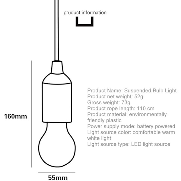 5-pack LED-dragsnöre med batteridrift - färgglada