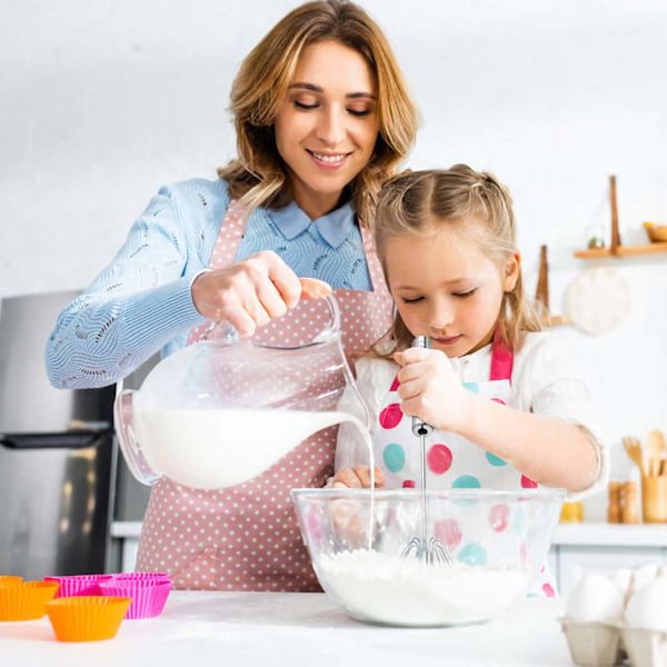 Håndskub Roterende Piskeris Blender, Alsidig Mælkeskummer, Håndskub Mixer Rører til Blending, Piskning, Bankning & Røring