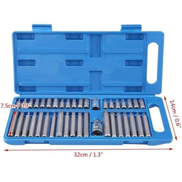 40 stk. Torx skruetrækker bitsæt med 12\" og 38\" adapter lange og korte bits YYV