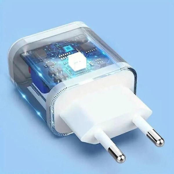 20W USB-C Snabbladdare Med Typ-C Till Typ-C Kabel, EU-kontakt