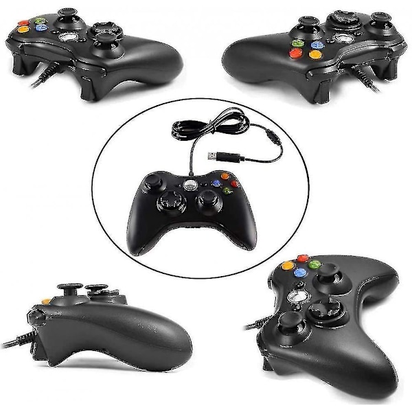 Trådløs kontroller, USB-gamepad for Microsoft Xbox 360/slim/pc (svart)