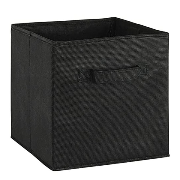 Förvaringsbehållare, vikbara tygförvaringskuber och organizer för garderob och leksaksförvaring, 2-pack, svart