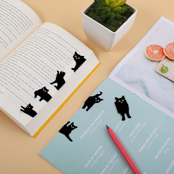 Magneettiset kirjanmerkit, 7 kappaletta lajiteltuja söpöjä kirjanmerkkien pidikkeitä Kawaii-kissan magneettisivumerkit 3