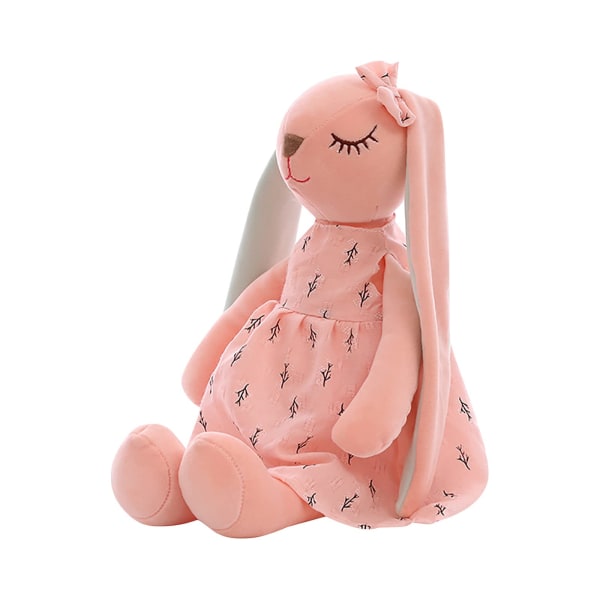 Bunny Teddy Plyschleksak Söt kanin Gosedjur Mjukleksak Kreativ Kawaii docka med långa öron Påsk Heminredning Födelsedagspresent (Rosa)