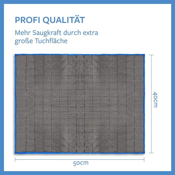 4x Profesjonelle Mikrofiber Glasskluter 400 g/m2 - striper - Ekstremt absorberende, lofri poleringskluter 50x40cm 4pc