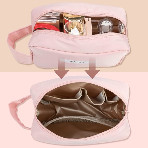 2st sminkväska Rese sminkväska Vattentät kosmetisk väska Organizer sminkväska för kvinnor tjejer (rosa) Pink
