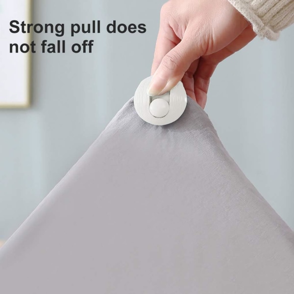 Täcke Klämmor, Inga Nålar Halkskydd Fixering Täcke Quilt Grippers Anti-Rörelse Sängklämma Lakan Täcke Klämma Utan Nål, 6PCS (Vit)