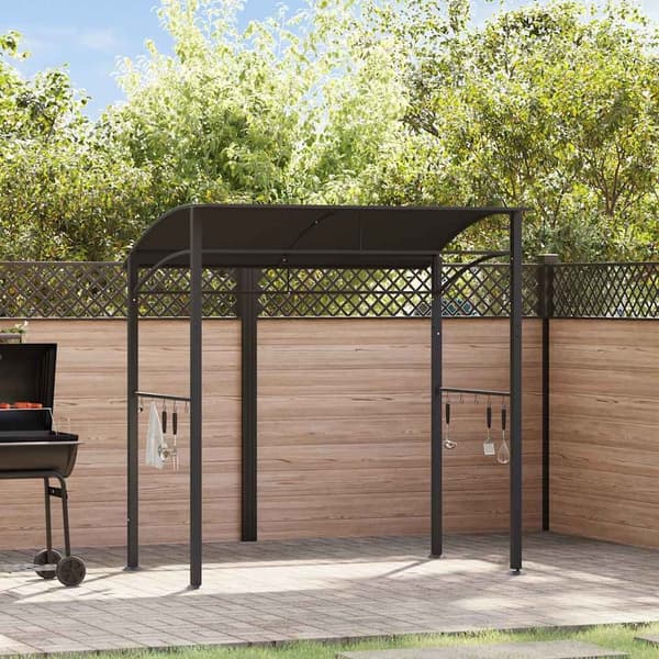 vidaXL Grilltält 215x150x220 cm Antracit Stål silver Antracit