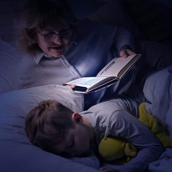 LED-boklys i bok, LED-lesende lyslampebord med avtakbar sideklemme, øyebeskyttelse Bok-nattlys for nattlesing