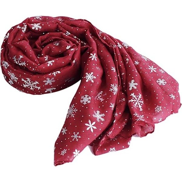 Kvinnors Broderad Chiffonsjal Wrap Sjal Lätt Sjal Mode Sommar Höst Sjal, Vinröd