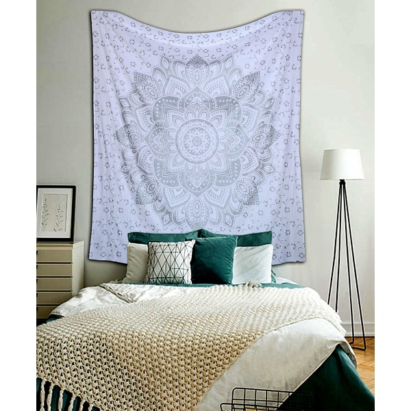 Gobelíni Mandala, Boho seinäkoriste, Musta kulta esteettinen huonekoriste, Seinäkangas Psykedeelinen seinävaate 150×200 cm B 150*200cm