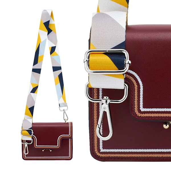 Silver Buckle Bred Axelrem Justerbar Ersättningsbälte Crossbody Canvas Väska Handväska((3.5CM) Färg21)
