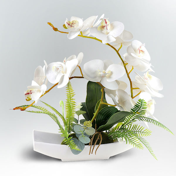 Kunstige orkideer, kunstige phalaenopsis, kunstige blomsterdekoration til stue, badeværelse, borddekoration