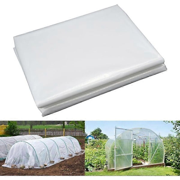 Växthusöverdrag, Transparent Plastöverdrag, Tunnelväxthusöverdrag 2m x 8m, Extra Tjock Klar Polyetenfilm Trädgård Odling 2*8m