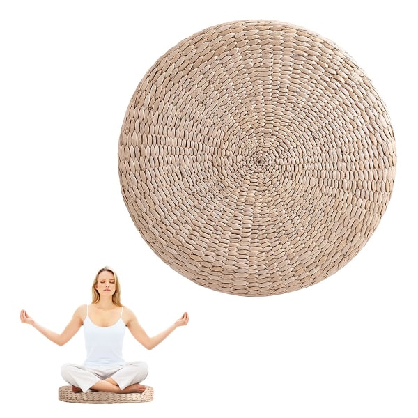 Tatami-kudde Rund Stoppad Pall Mjuk Yoga Halmmatta Ekologisk Golvkudde Sitta Stickad Trädgård Matsal Rum Utomhus Heminredning 40cm