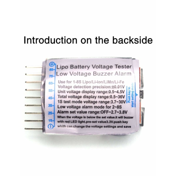 RC Lipo Batteritestare 1-8s, Monitor med Summer, Lågspänningslarm, Spänningskontroll med LED-indikator för Lipo LiMn Li-ion Batterilivslängd (2-pack)