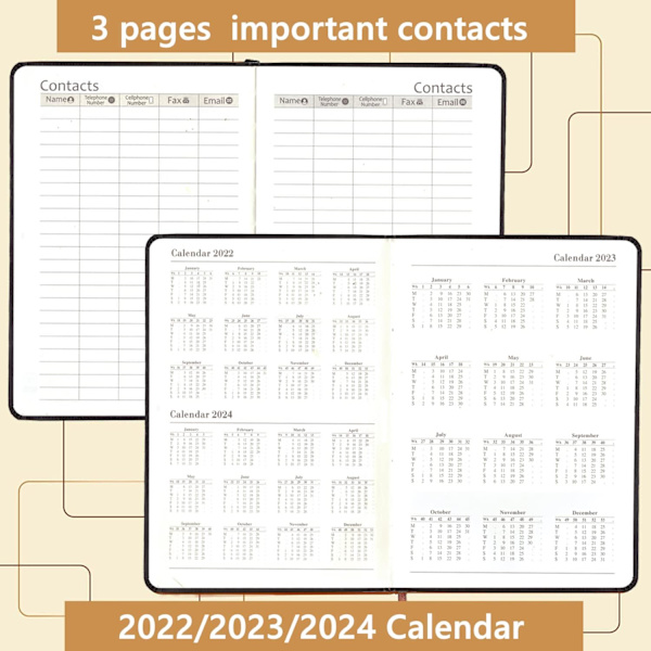 Akademisk dagbok, daglig dagbok 2023 från januari 2023 till december 2023, daglig planerare med månadsflikar, öppen slinga, 21,3 × 15 cm, 400 sidor (grå) Gray