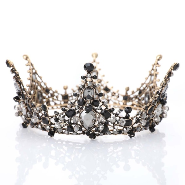Bröllop vintage krona tiara prinsessa hårband barock för kvinnor bal