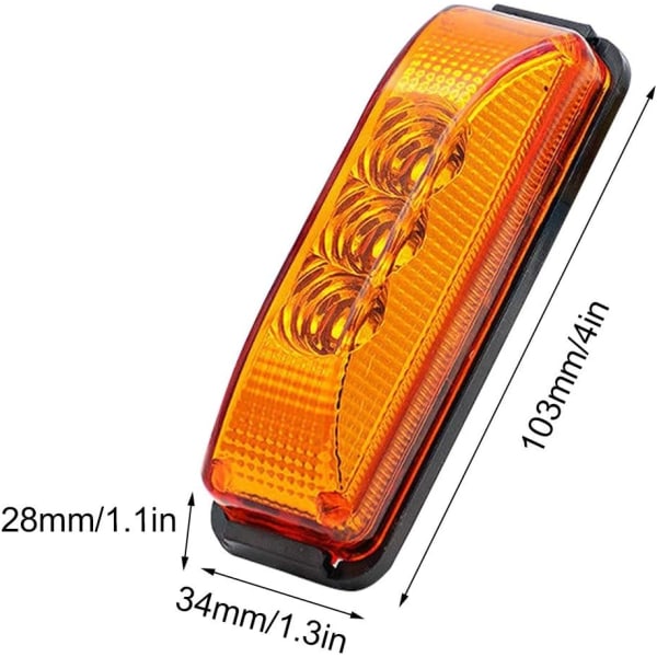 Vandtæt sidemarkeringslys, 2 stk. LED sidemarkeringslys 12V, automatiske sidemarkeringslys til varevogn, lastbil, campingvogn, bil, bus (gul) 12V