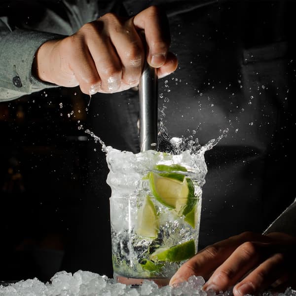 Cocktail Muddler | Stålis knuser og muddler for cocktailfremstilling, fruktknusing, muddling og mojitolaging - Svart