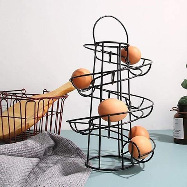 Spiral Egg Rack Egg Metall Display Stativ Kurv Egg Dispenser Egg Holder