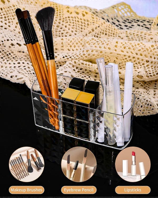 2-delt akryl makeup børste opbevaringsboks