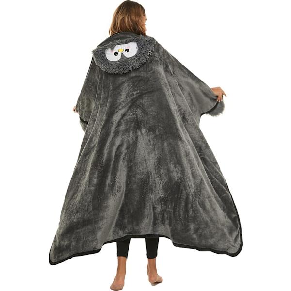 Sloth-gåvor för kvinnor Bärbar huvad filt Mjuk söt varm fluffig Sloth huvad filt 49 * 60 tum, Pingvin