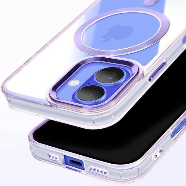 Case MagSafe til iPhone 16 Bagside Krystal Farve, Lilla purple